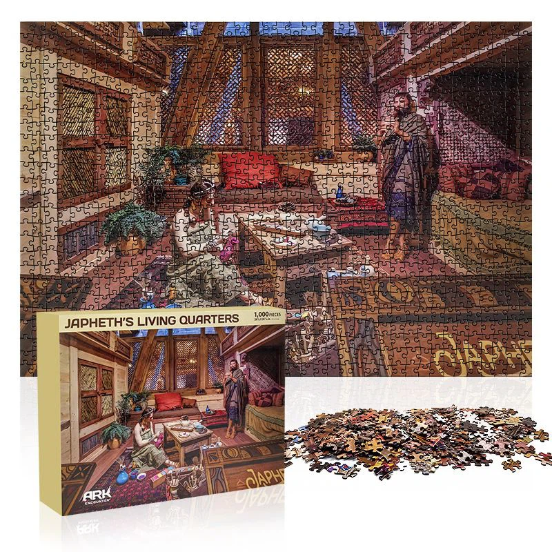 Flaches hochauflösendes Ölgemälde-Puzzle aus Papier